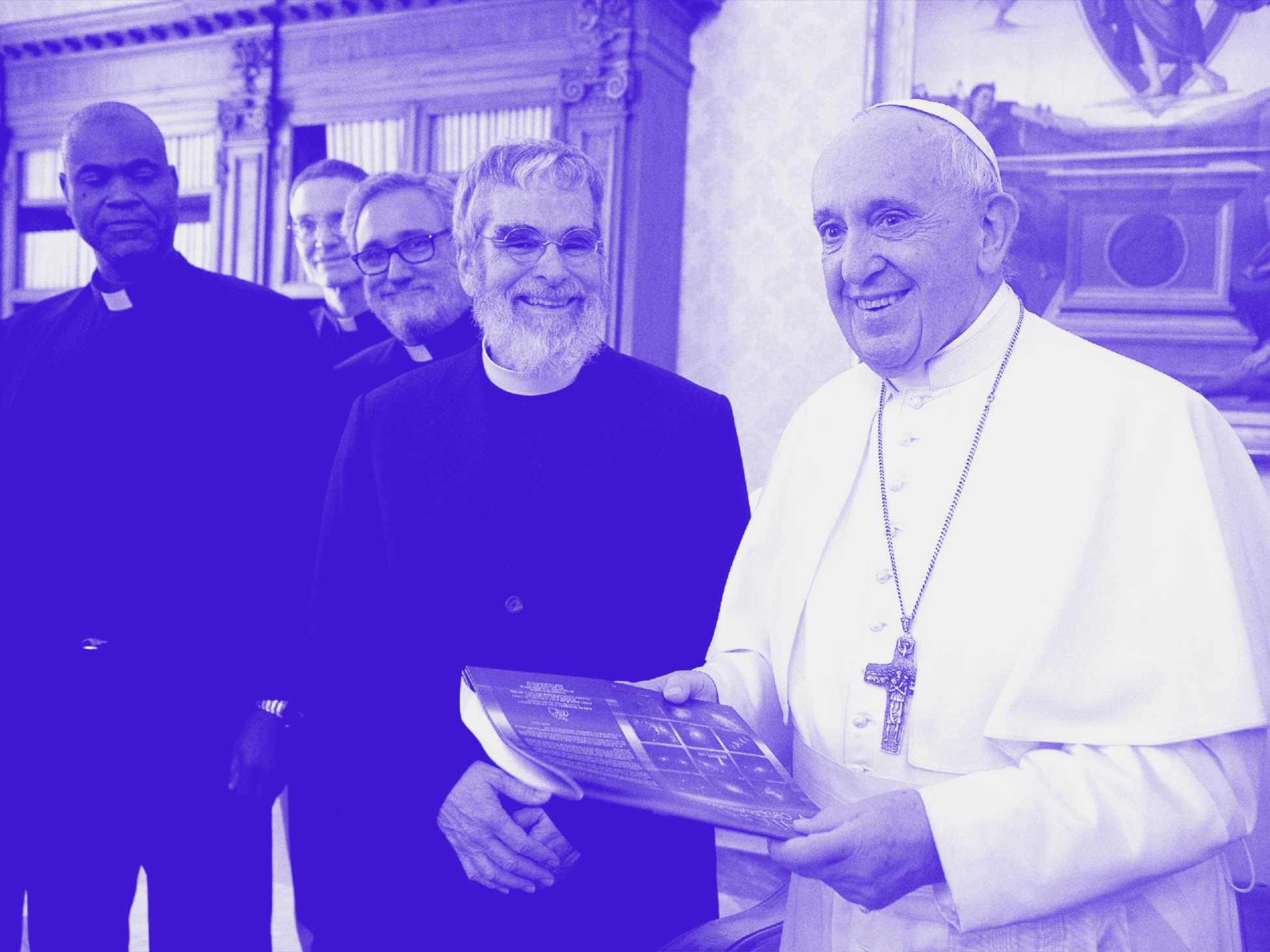 Papst Franziskus, Br. Guy Consolmagno und das Team des Vatikanischen Observatoriums © Vatican Observatory